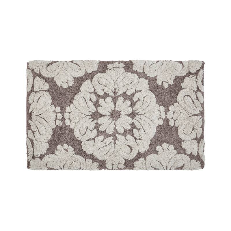 Better Trends 100% Cotton Soft & Super Absorbent Bathroom Rugs - Medallion Collection Non-Skid Latex Machine Washable Bath Mats