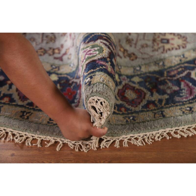 Geometric Heriz Serapi Round Rug Hand-knotted Wool Carpet - 6'0"x 6'0"