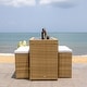 preview thumbnail 23 of 46, SAFAVIEH Horus 59-Inch Glass 7-Piece Outdoor Dining Set, Coastal