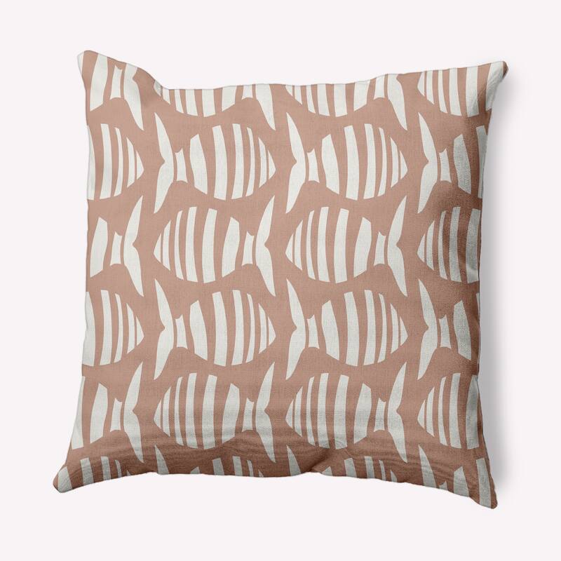 Swimming School Nautical Indoor/Outdoor Throw Pillow - Mauve - 20" x 20"