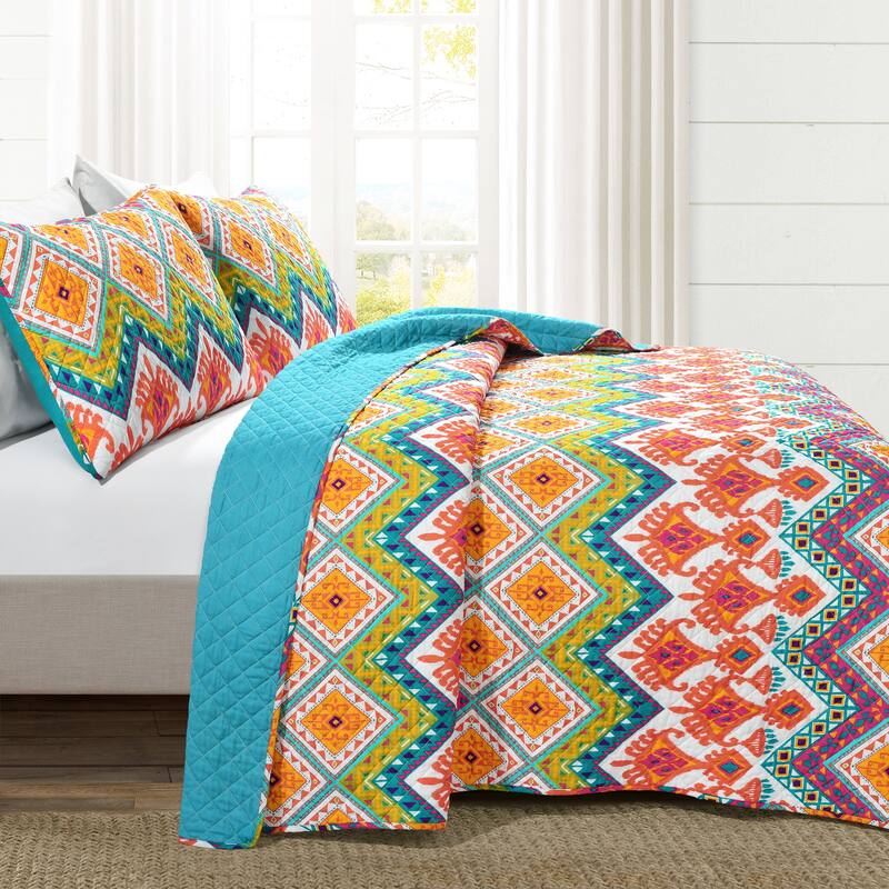 Lush Decor Boho Chevron 3 Piece Quilt Set
