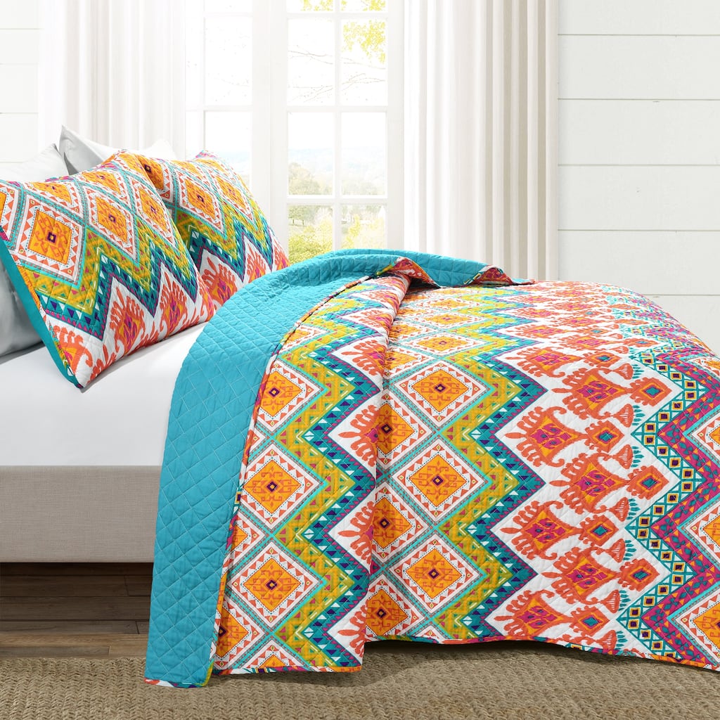 Lush Decor Boho Chevron 3 Piece Quilt Set