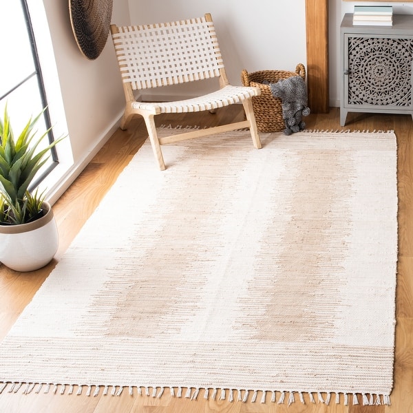 slide 1 of 18, SAFAVIEH Handmade Flatweave Montauk Malwine Casual Cotton Rug 3' x 5' - Beige
