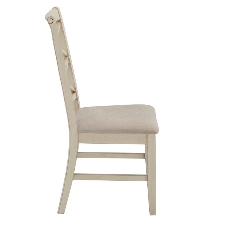 Eleanor Two-tone Wood Finish 78" Dining Set with Double Cross Back Chairs by iNSPIRE Q Classic