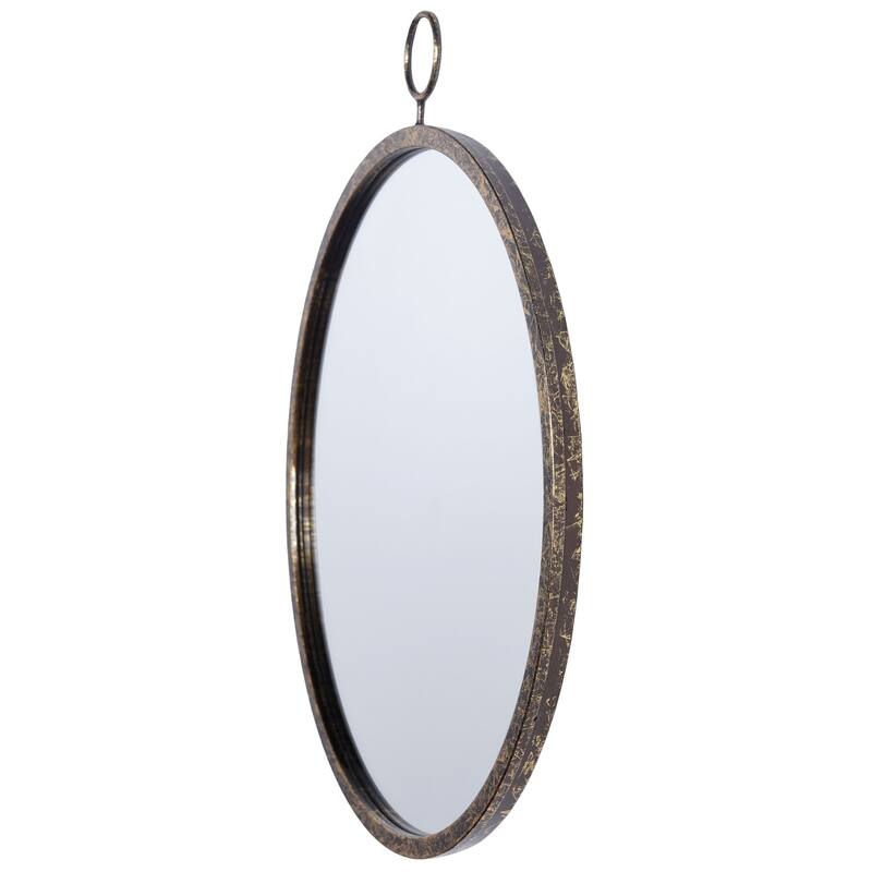 Harp & Finial Haile 20-inch Plain Beveled Glass Mirror - Gold Metal Frame