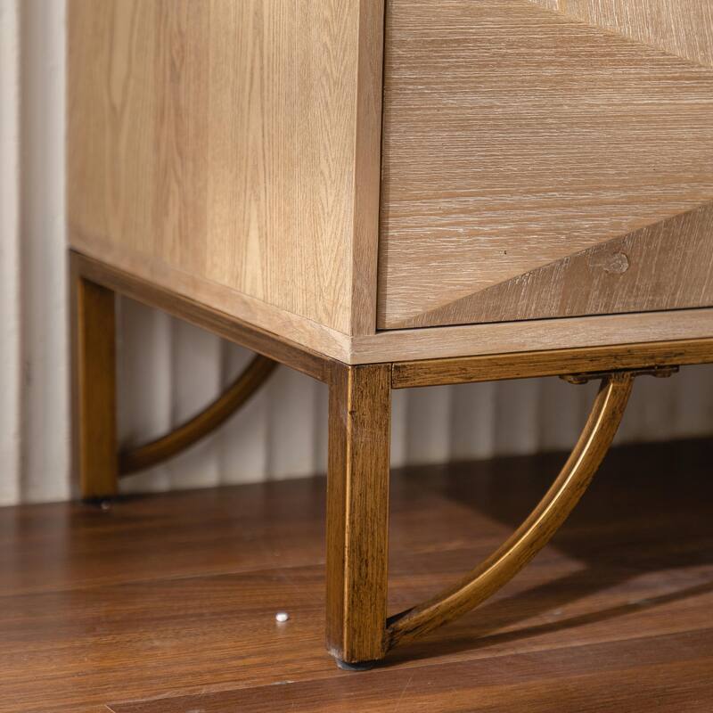 Light Wood Dresser with Metal Glide Drawers - Multi-Functional