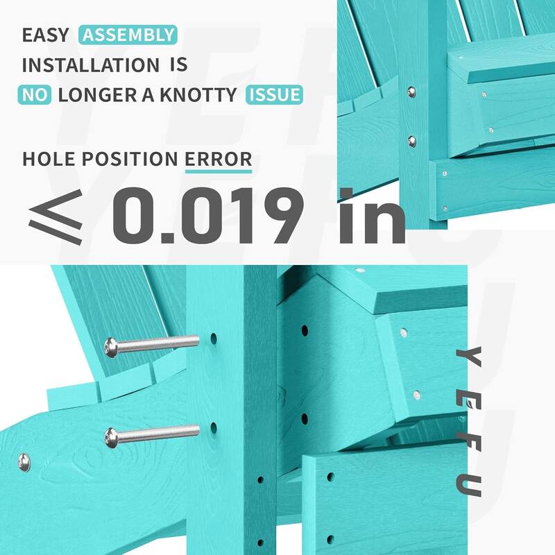 WINSOON All Weather HIPS Outdoor Plastic Adirondack Chairs Set of 4