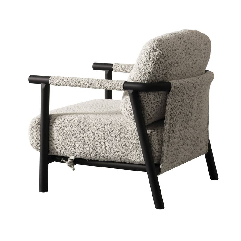 Modrest Balko Modern Grey Fabric & Black Accent Chair