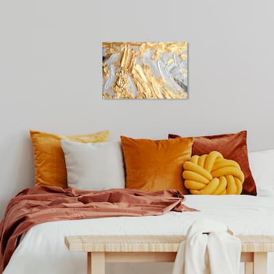 Wynwood Studio Abstract Angel Becoming Gold and Metallic Gold Glam Wall Art Canvas Print