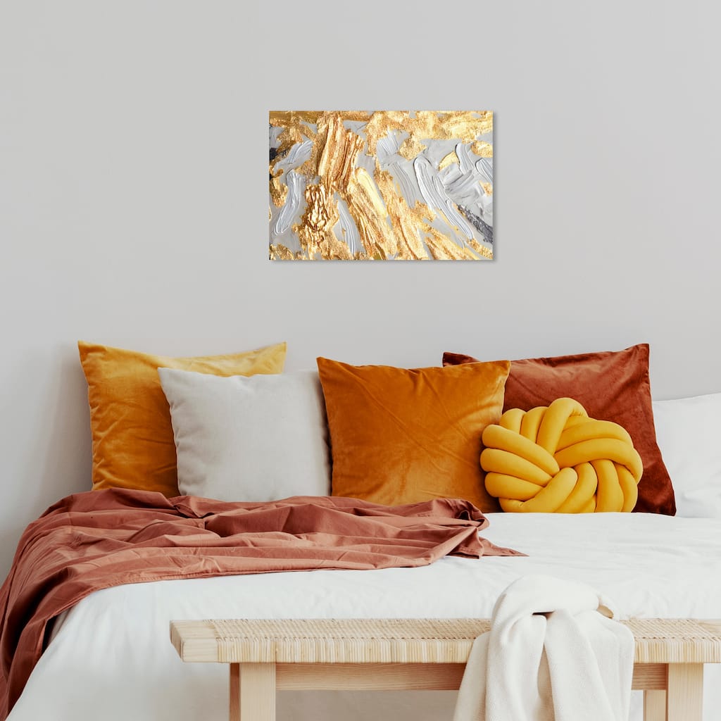 Wynwood Studio Abstract Angel Becoming Gold and Metallic Gold Glam Wall Art Canvas Print