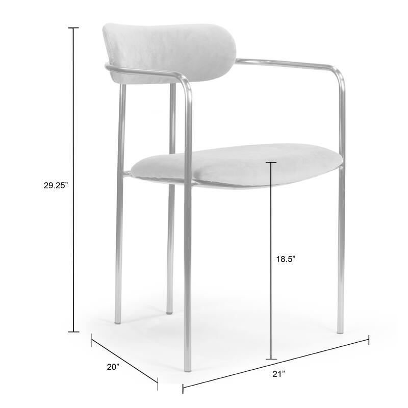 Set of 2 Anaya Light Blue Velvet Dining Chair