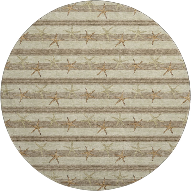 Premium Washable Super Soft Starfish Coastal Stripes Mayfield Rug