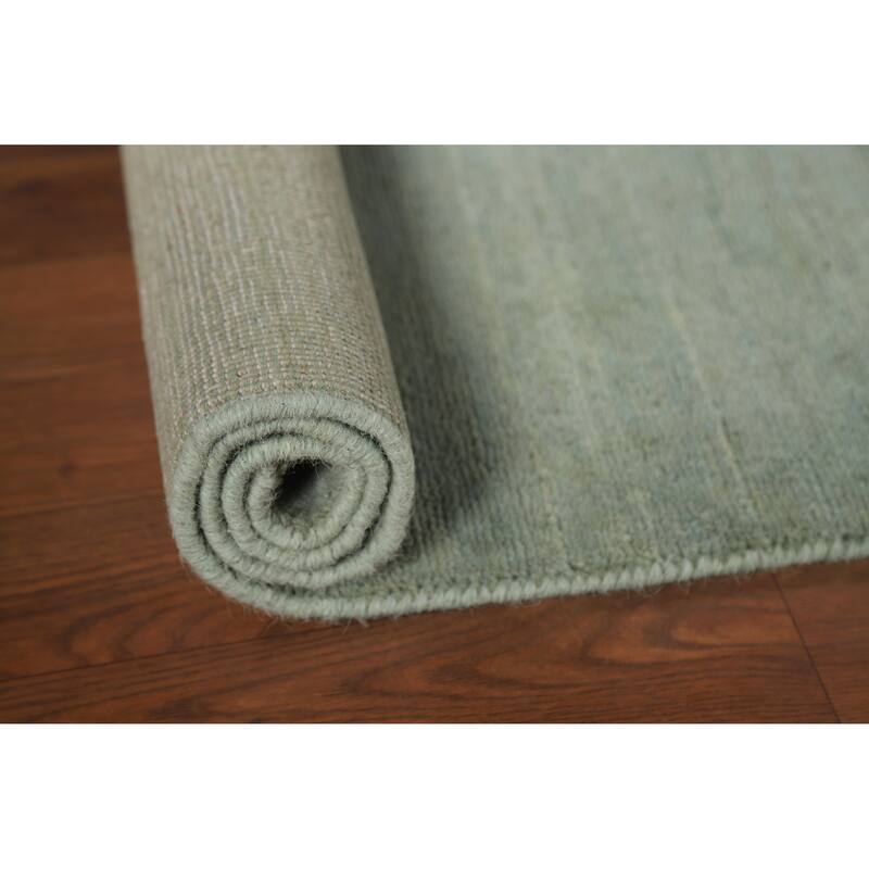 Green Gabbeh Modern Foyer Rug Hand-Knotted Accent Wool Carpet - 2'9"x 4'0"