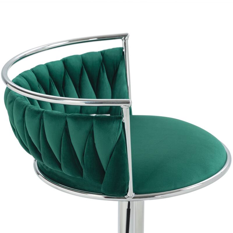 Modern Velvet 26" Adjustable Swivel Bar Stools (Set of 4)
