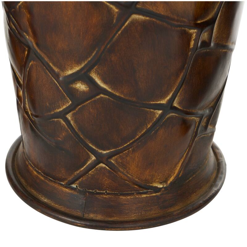 Hammered Iron Metal Rustic Traditional Floor Vase Set (3)