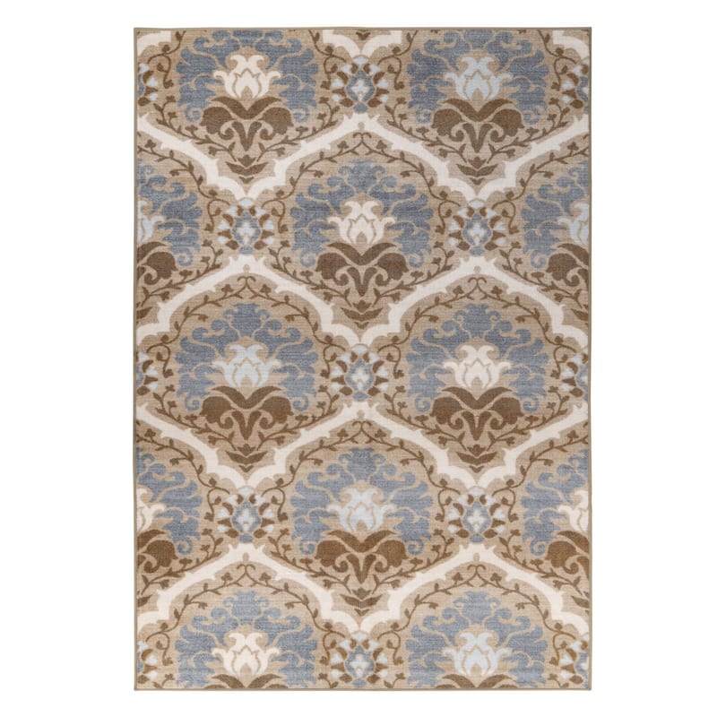 Superior Chloe Floral Damask Non-Slip Washable Indoor Runner or Area Rug