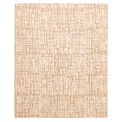 ECARPETGALLERY Hand-knotted Tangier Cream Wool Rug - 7'11 x 9'9
