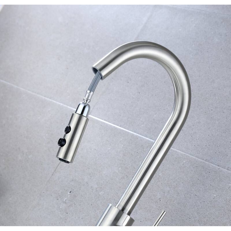 Ultra Faucets Euro Collection Single-Handle Kitchen Faucet With Pull-Down Spray