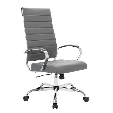 LeisureMod Benmar High-Back Adjustable Leather Office Chair