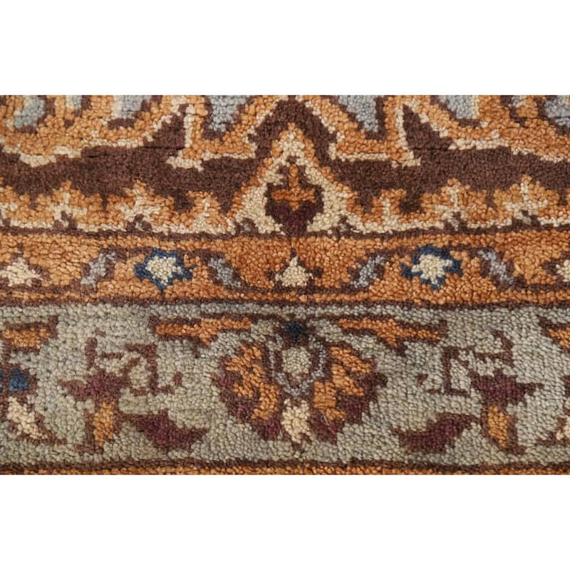 Heriz Serapi Indian Octagon Area Rug Hand-knotted Wool Carpet - 6'0"x 6'1"