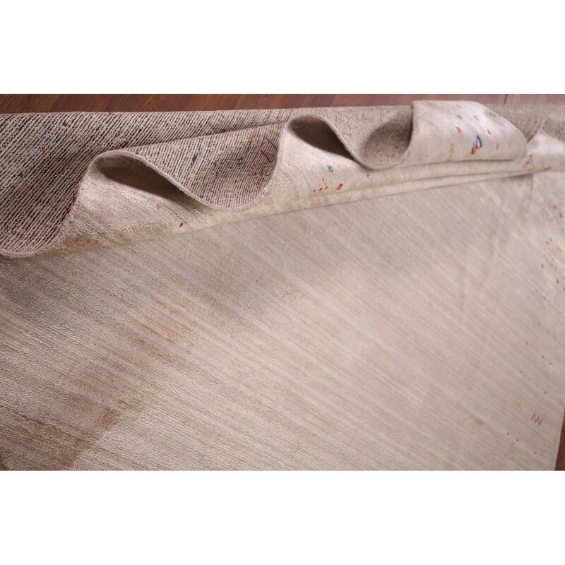 Striped Tribal Gabbeh Oriental Area Rug Handmade Wool Carpet - 7'9"x 11'9"