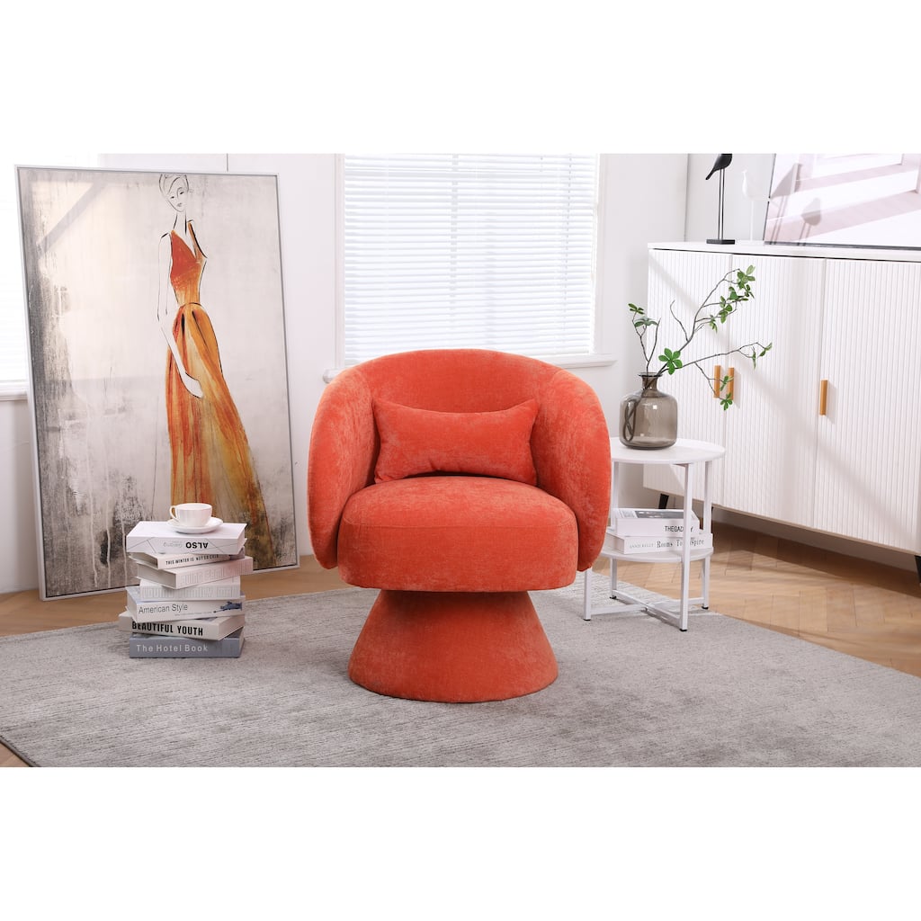 Swivel Round Barrel Accent Armchair
