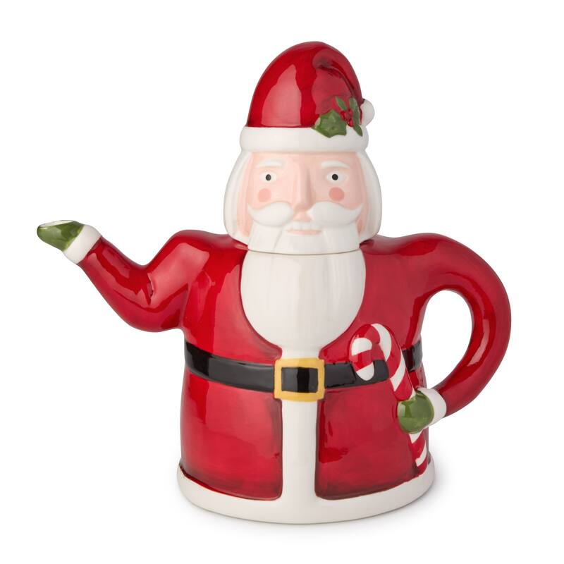 Certifed International Nutcracker Parade 3-D Santa Teapot - 7 L x 5.125 W x 7