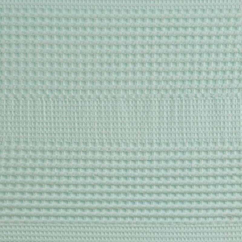 White 100 Cotton Waffle Patterned Shower Curtain