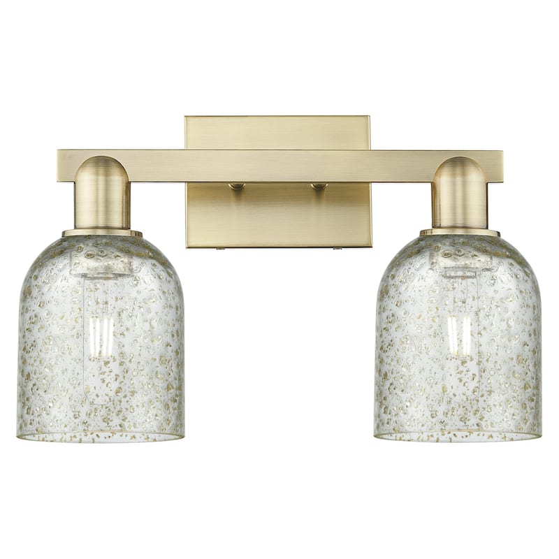 Innovations Lighting 716-2W-11-16 Caledonia Vanity Caledonia 2 Light - Antique Brass / Mica
