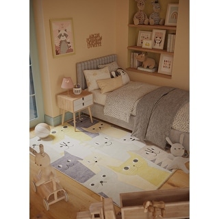 Ginza Six Washable Cat Scratch Whiskers Kids Rug