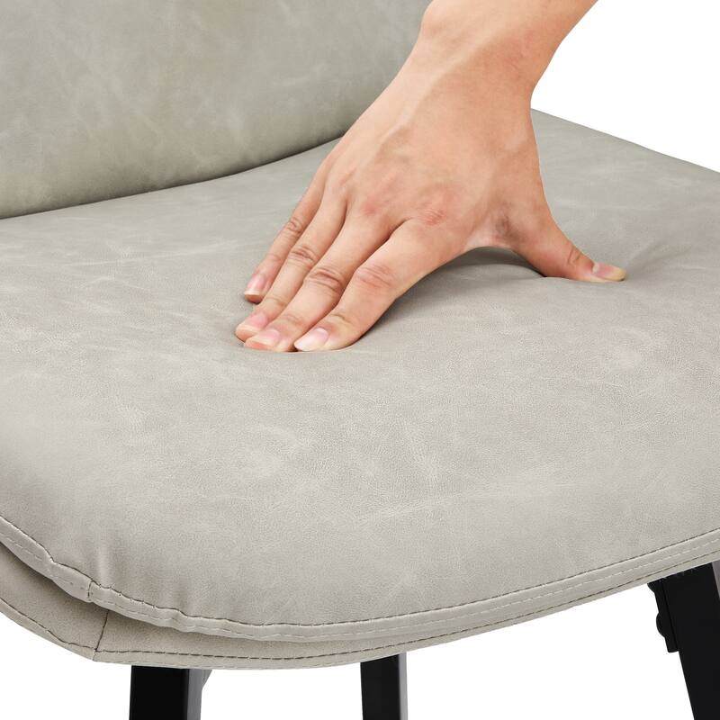 360°Swivel Bar Stools Set of 2/3/4, 26" H Seat Height with, Faux Leather Barstool for Kitchen Island and Home Bar Brown