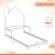 preview thumbnail 15 of 31, Costway Twin Size Floor Bed for Kids with Chimney Headboard & Handrail