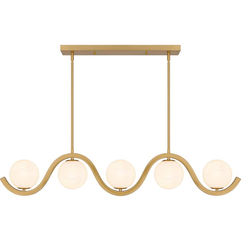 Spherical 5-Light Aged Brass Island Light