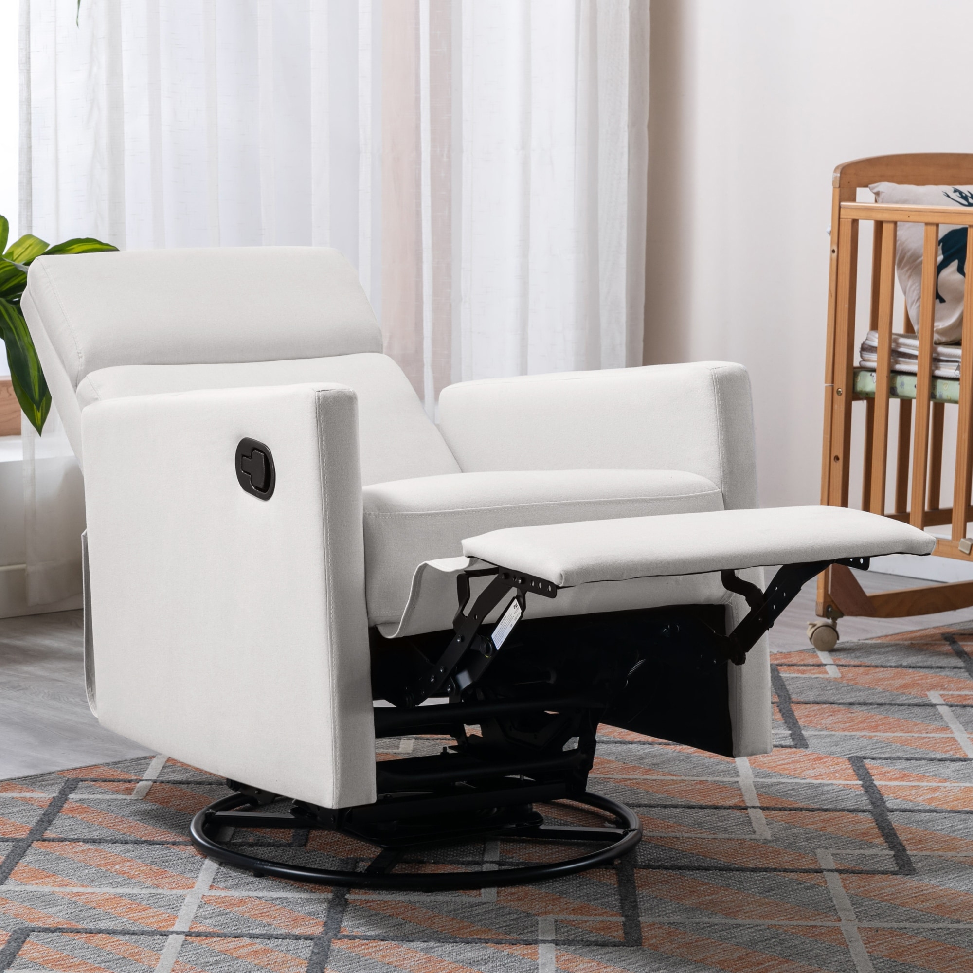 Monarch bonded leather best sale swivel glider recliner