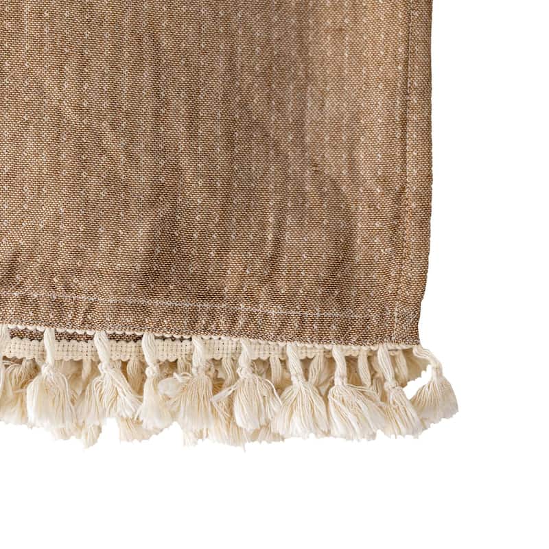 Foreside Home & Garden Reversible Throw Blanket Brown Cotton