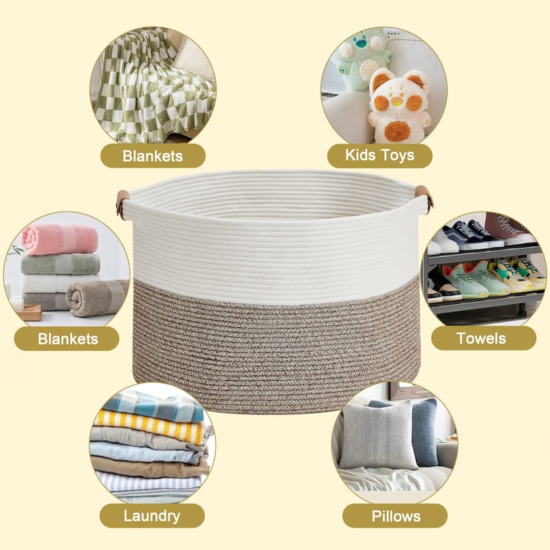 VECELO Storage Fabric Basket Set of 2