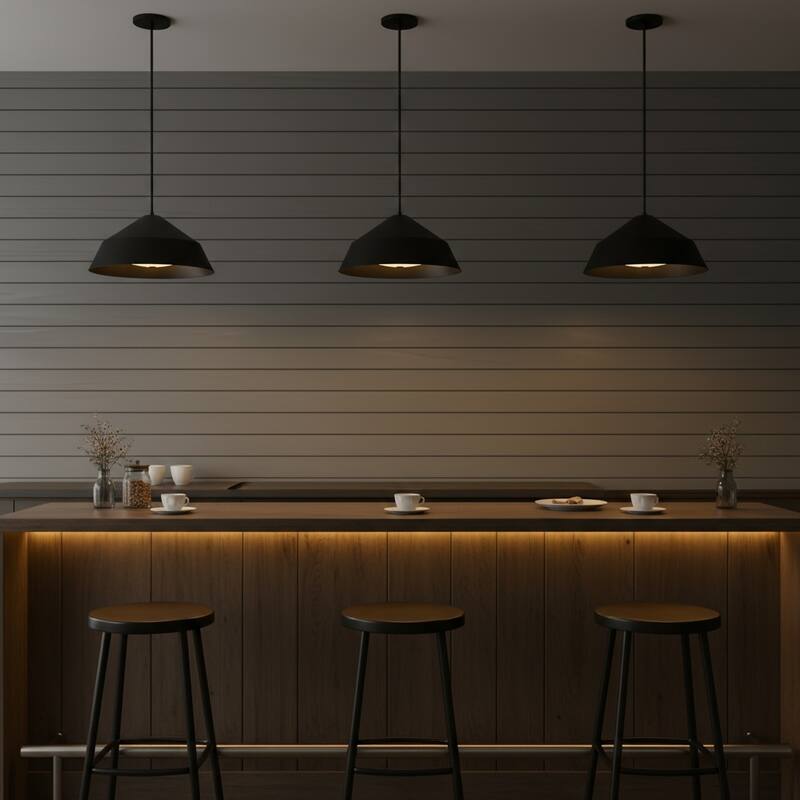 22 inch LED Ceiling Light 25W 1500 Lumens Dimmable 5 Color Temperatures Etched Glass - Black