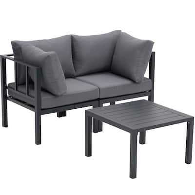 Zenova 2/3 Piece Aluminum Patio furniture Set , Outdoor Sectional Sofa