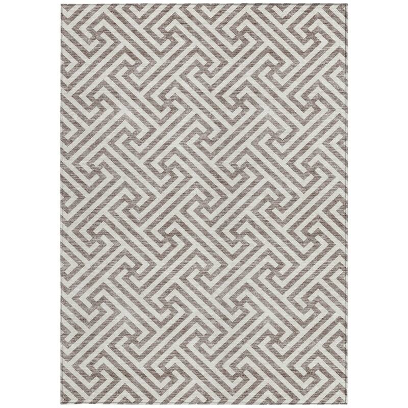 HomeRoots Geometric Transitional Rectangle Outdoor Rug