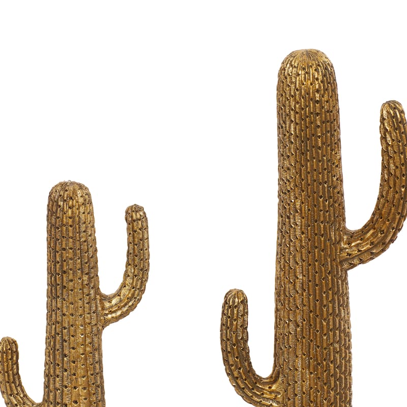 Gold Polystone Eclectic Sculpture Nature (Set of 2) - S/2 12", 17"H