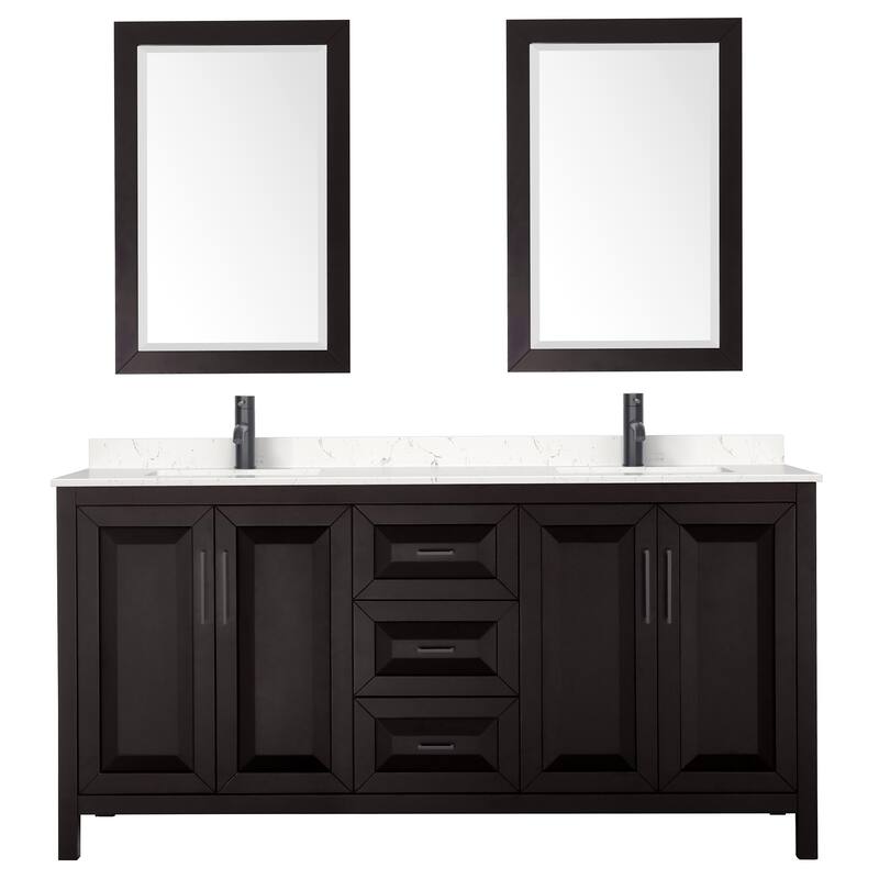 Wyndham Collection Daria 72" Free Standing Double Basin Vanity Set