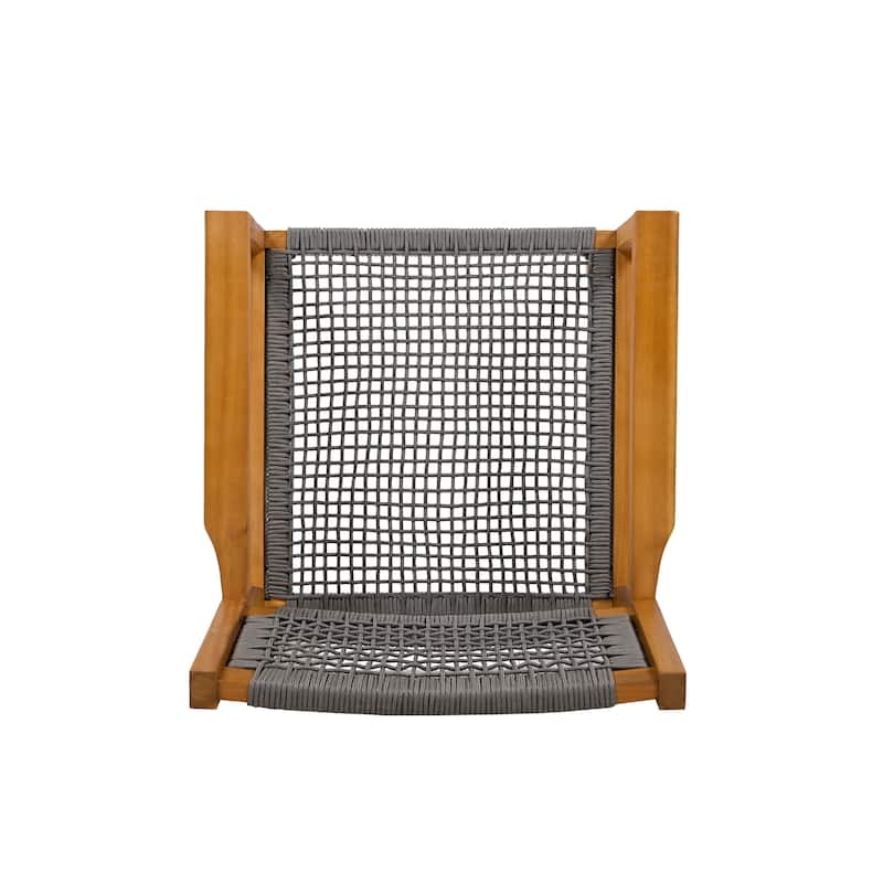 Christopher Knight Home Outdoor 5-Piece Acacia Wood Dining Sets with Rope Accent Chairs