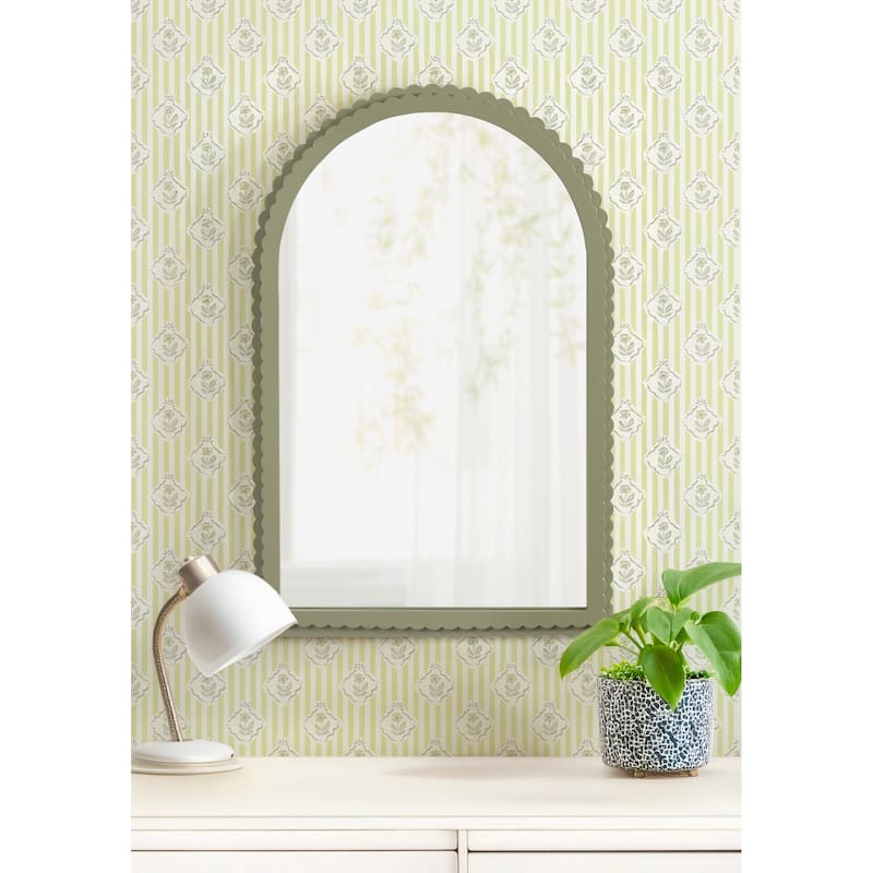 Kate and Laurel Scallia Wooden Arch Mirror