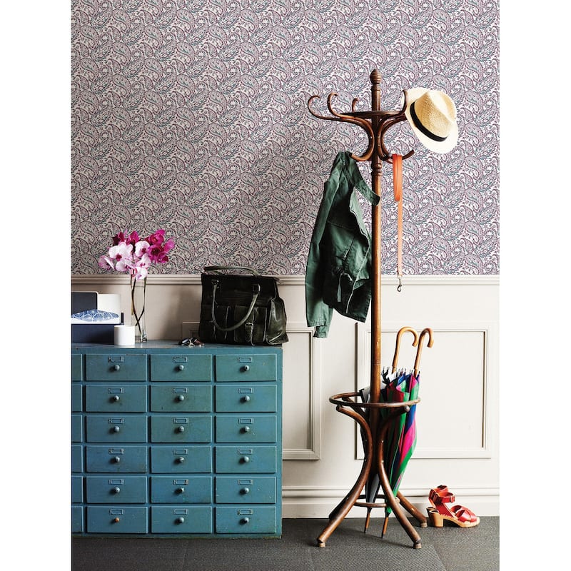 A-Street Prints Adrian Plum Paisley Wallpaper
