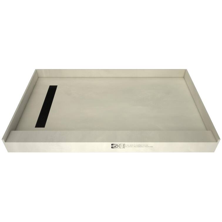 Tile Redi RT3054LPVC Redi Trench 54" x 30" Rectangular Shower Base - Matte Black