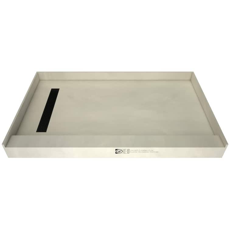 Tile Redi RT3754LPVC Redi Trench 54" x 37" Rectangular Shower Base - Matte Black