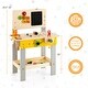 preview thumbnail 3 of 8, Costway Wooden Tool Bench Workbench Toy Play for Kids with Tools Set - 21'' x 12'' x 29.5''-32'' (L x W x H)