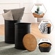 preview thumbnail 19 of 68, Glitzhome Industrial Farmhouse Round Storage Side Tables (Set of 2)