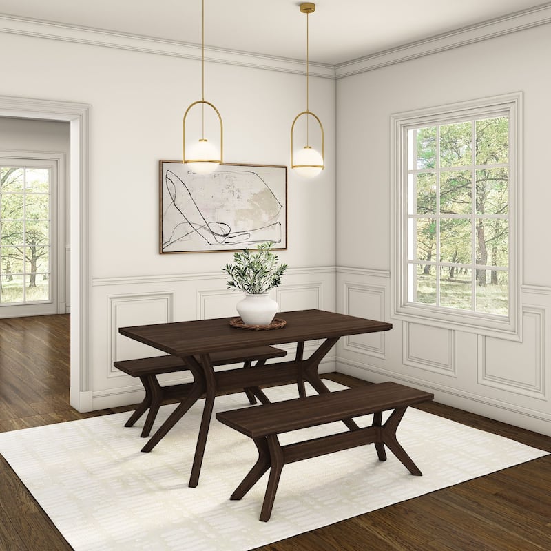 Plank and Beam Verso Cross Leg Rectangular Dining Table - 60"