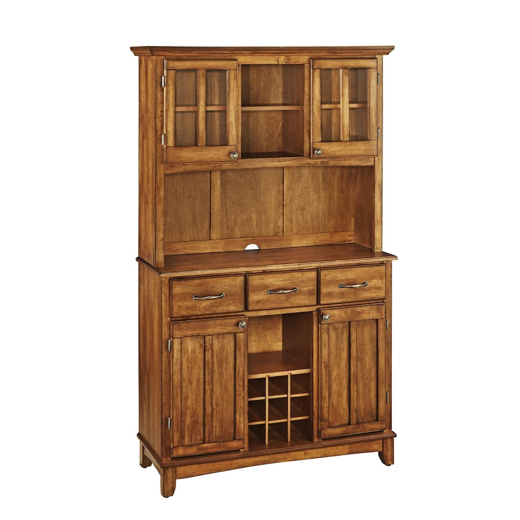 Homestyles Buffet Of Buffets Brown Wood Buffet with Hutch - 44" x 17" x 72"